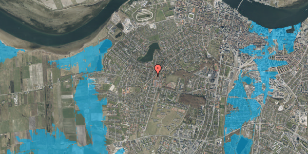 Oversvømmelsesrisiko fra vandløb på Thorsens Alle 9, 9000 Aalborg
