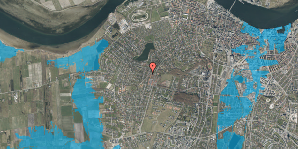 Oversvømmelsesrisiko fra vandløb på Thorsens Alle 10, 9000 Aalborg