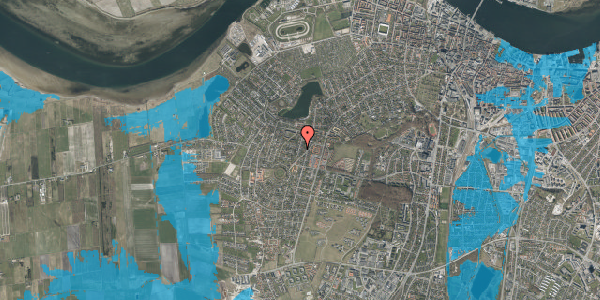 Oversvømmelsesrisiko fra vandløb på Vester Vænge Alle 25, 9000 Aalborg