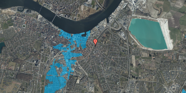 Oversvømmelsesrisiko fra vandløb på Østre Alle 18, 2. tv, 9000 Aalborg