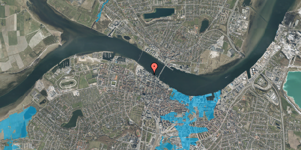 Oversvømmelsesrisiko fra vandløb på Østre Kanalgade 16, st. , 9000 Aalborg