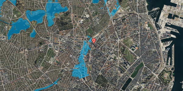 Oversvømmelsesrisiko fra vandløb på Tagensvej 129, 3. 43, 2200 København N