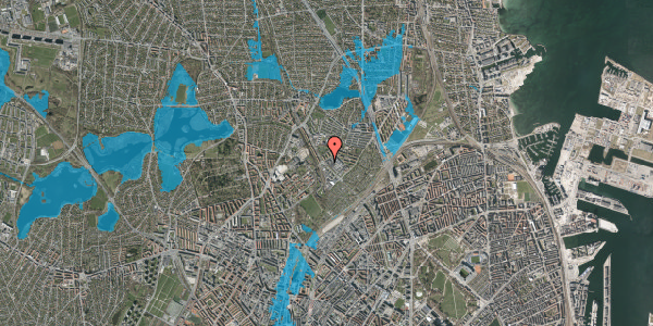 Oversvømmelsesrisiko fra vandløb på Lersø Parkallé 114, 1. , 2100 København Ø