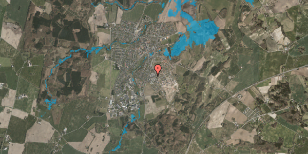 Oversvømmelsesrisiko fra vandløb på Eskerodvej 24B, 8543 Hornslet