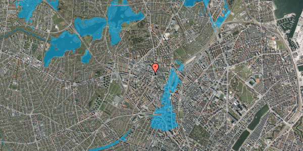 Oversvømmelsesrisiko fra vandløb på Thoravej 10, st. 1, 2400 København NV