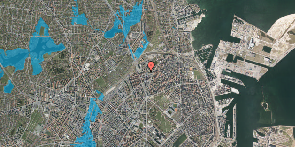 Oversvømmelsesrisiko fra vandløb på Venøgade 18, 1. th, 2100 København Ø