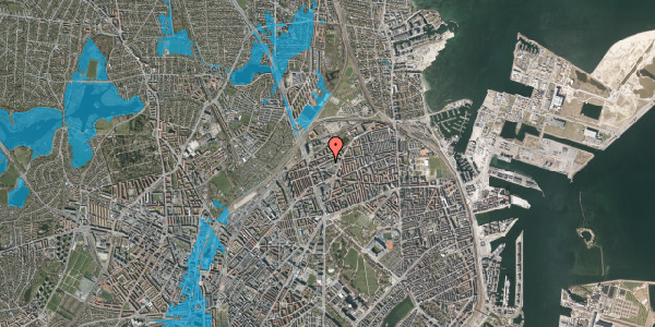 Oversvømmelsesrisiko fra vandløb på Venøgade 20, 3. th, 2100 København Ø
