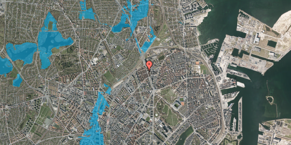 Oversvømmelsesrisiko fra vandløb på H.P. Ørums Gade 30, kl. 3, 2100 København Ø
