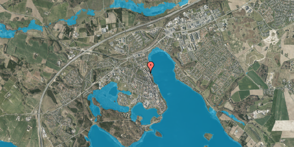 Oversvømmelsesrisiko fra vandløb på Banegårdsvej 9, 8660 Skanderborg