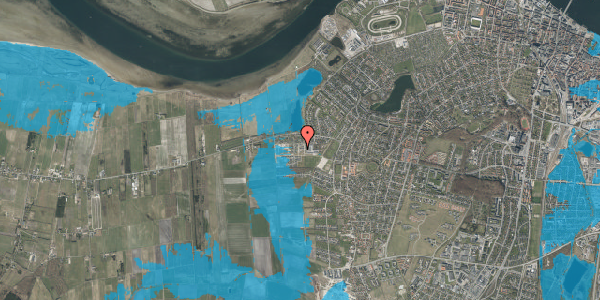 Oversvømmelsesrisiko fra vandløb på Ferskenvej 55, 9000 Aalborg