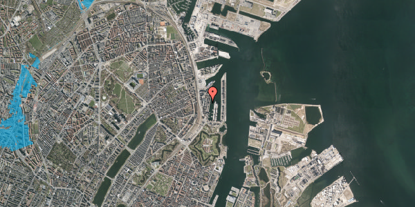 Oversvømmelsesrisiko fra vandløb på Dampfærgevej 22, 3. , 2100 København Ø
