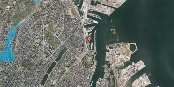 Oversvømmelsesrisiko fra vandløb på Amerika Plads 4, 4. 2, 2100 København Ø