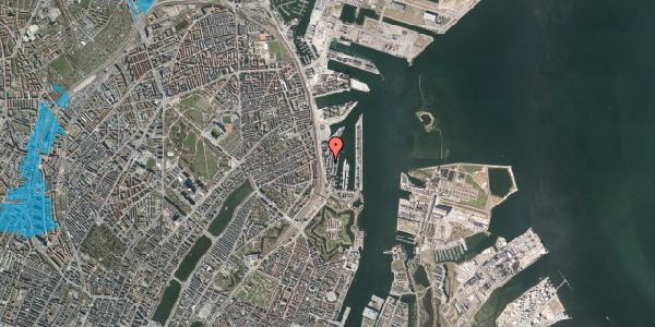 Oversvømmelsesrisiko fra vandløb på Amerika Plads 8, 5. tv, 2100 København Ø