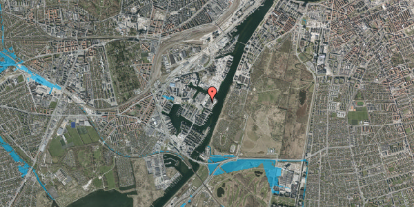 Oversvømmelsesrisiko fra vandløb på Dieselvej 14, 2450 København SV