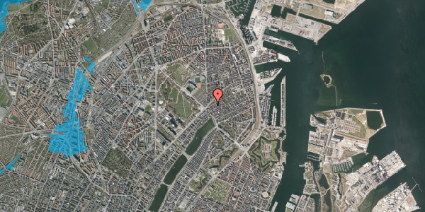 Oversvømmelsesrisiko fra vandløb på Odensegade 6, 2100 København Ø