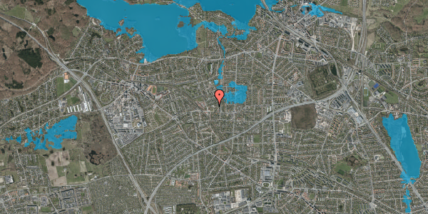 Oversvømmelsesrisiko fra vandløb på Tjele Alle 11, 2800 Kongens Lyngby