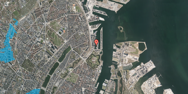 Oversvømmelsesrisiko fra vandløb på Dampfærgevej 6B, 2100 København Ø
