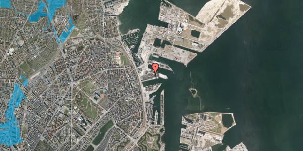 Oversvømmelsesrisiko fra vandløb på Antwerpengade 15, 2. tv, 2150 Nordhavn
