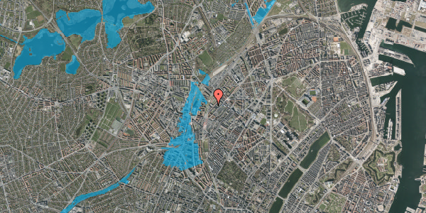 Oversvømmelsesrisiko fra vandløb på Heimdalsgade 39, 2200 København N