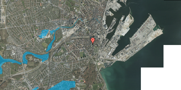 Oversvømmelsesrisiko fra vandløb på Skt. Pauls Kirkeplads 2, 8000 Aarhus C