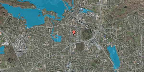 Oversvømmelsesrisiko fra vandløb på Kirsebærvænget 12, 2800 Kongens Lyngby