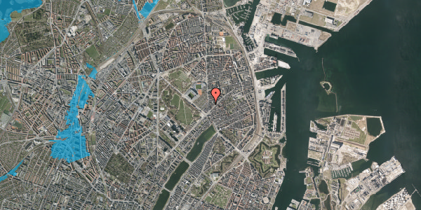 Oversvømmelsesrisiko fra vandløb på Østerbrogade 88C, 1. , 2100 København Ø