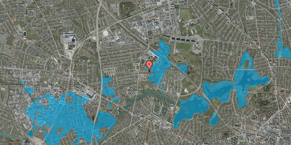 Oversvømmelsesrisiko fra vandløb på Mørkhøj Parkalle 26B, 2860 Søborg