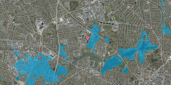 Oversvømmelsesrisiko fra vandløb på Mørkhøj Parkalle 28B, 2860 Søborg