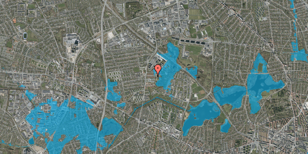 Oversvømmelsesrisiko fra vandløb på Mørkhøj Parkalle 28D, 2860 Søborg