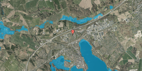 Oversvømmelsesrisiko fra vandløb på Augustas Vænge 38, 8660 Skanderborg