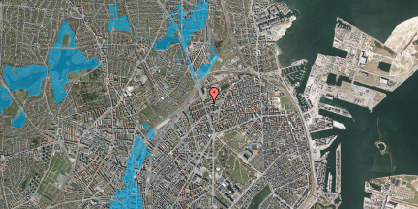 Oversvømmelsesrisiko fra vandløb på Æbeløgade 13, 3. 304, 2100 København Ø