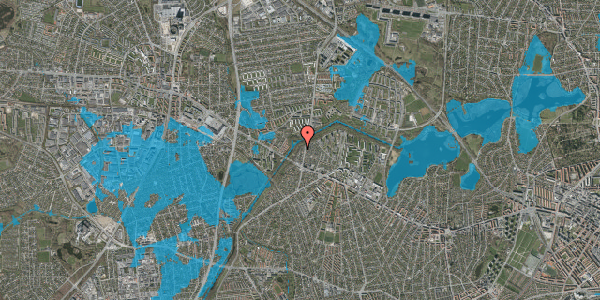 Oversvømmelsesrisiko fra vandløb på Hf. Rosenvang 15, 2700 Brønshøj