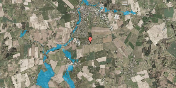 Oversvømmelsesrisiko fra vandløb på Østergaardsvej 145A, 5683 Haarby