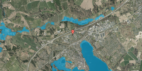 Oversvømmelsesrisiko fra vandløb på Augustas Vænge 11, 8660 Skanderborg