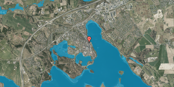 Oversvømmelsesrisiko fra vandløb på Ole Lund Kirkegaards Stræde 2B, 2. th, 8660 Skanderborg