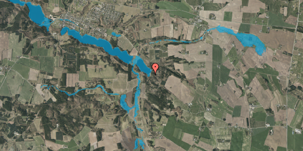 Oversvømmelsesrisiko fra vandløb på Vindbjergvej 38, 8740 Brædstrup