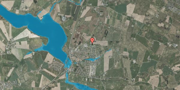 Oversvømmelsesrisiko fra vandløb på Pilevangen 33, 8355 Solbjerg