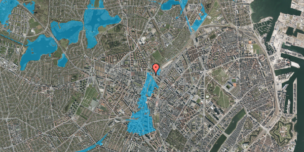 Oversvømmelsesrisiko fra vandløb på Fyrbødervej 10, st. 1007, 2400 København NV