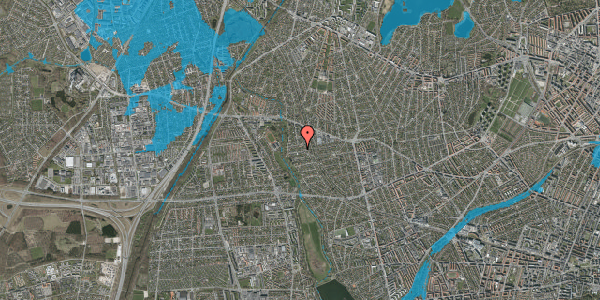 Oversvømmelsesrisiko fra vandløb på Roshagevej 14A, 2720 Vanløse