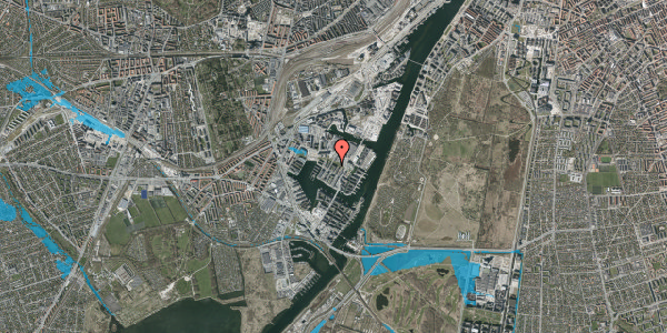 Oversvømmelsesrisiko fra vandløb på Teglholm Allé 9A, 1. , 2450 København SV