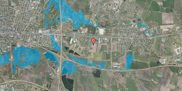 Oversvømmelsesrisiko fra vandløb på Birk Centerpark 117A, 7400 Herning
