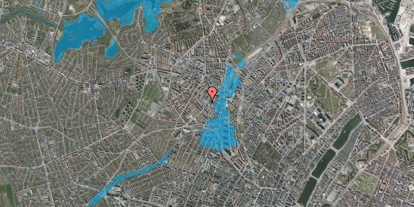 Oversvømmelsesrisiko fra vandløb på Vibevej 23, 1. tv, 2400 København NV