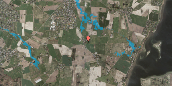 Oversvømmelsesrisiko fra vandløb på Karlebyvej 106, 4070 Kirke Hyllinge