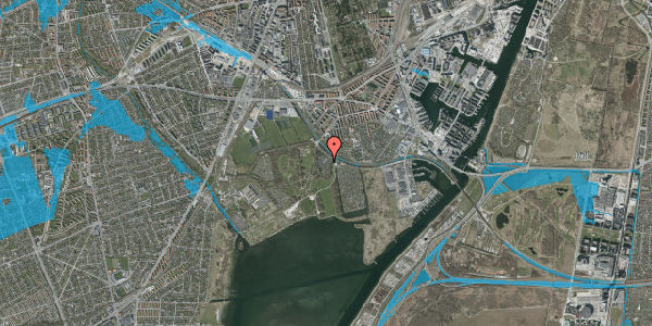 Oversvømmelsesrisiko fra vandløb på Hf. Kalvebod 79, 2450 København SV