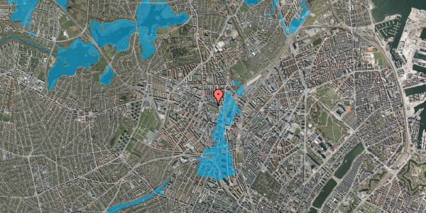 Oversvømmelsesrisiko fra vandløb på Rentemestervej 9D, 3. th, 2400 København NV