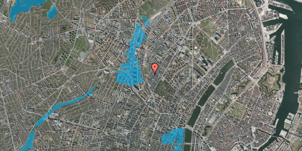 Oversvømmelsesrisiko fra vandløb på Husumgade 44B, 3. 5, 2200 København N