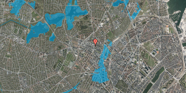 Oversvømmelsesrisiko fra vandløb på Bispevej 1A, 1. th, 2400 København NV