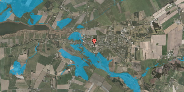 Oversvømmelsesrisiko fra vandløb på Jernbanegade 38T, 8961 Allingåbro