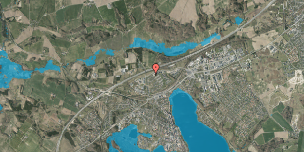 Oversvømmelsesrisiko fra vandløb på Augustas Vænge 4, 8660 Skanderborg