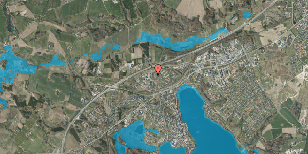 Oversvømmelsesrisiko fra vandløb på Augustas Vænge 24, 8660 Skanderborg